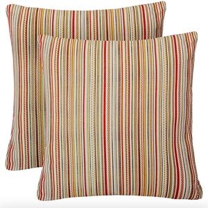 Two Striped Multicolor Indoor/Outdoor Throw Pillows Covers. Brand new.